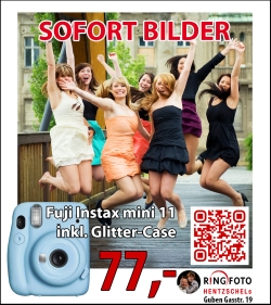 Osteraktion - Fuji Instax mini 11 inkl. GlitterCase nur 77,- €
